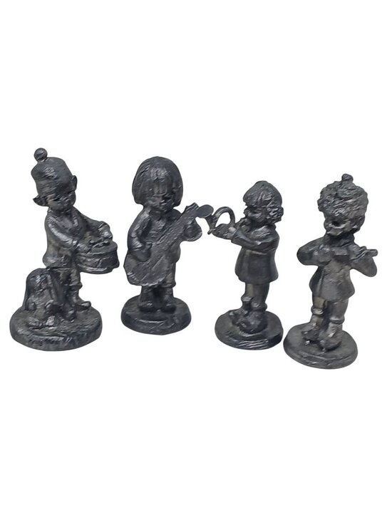 Michael Ricker Other - 4 Michael Ricker Pewter Handcrafted Figurines Children Playing Instruments #J6